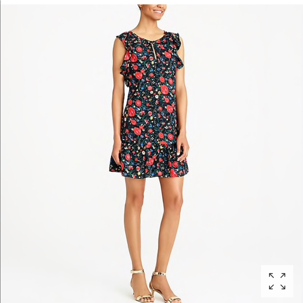 JCrew printed floral flutter dress size xx-small